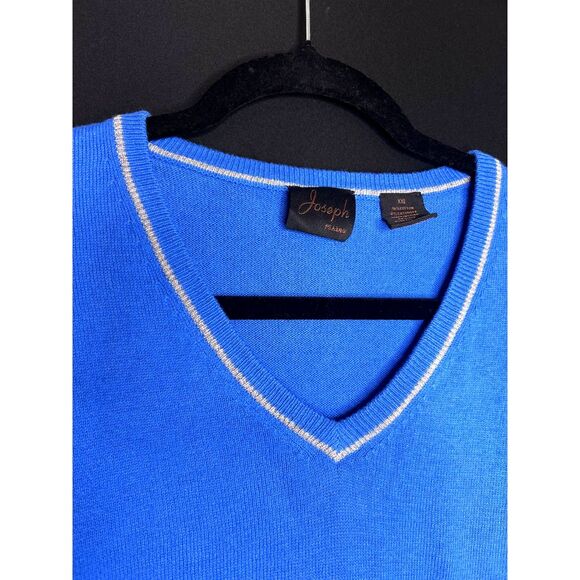 Jos A Bank Mens Blue Cashmere Blend V Neck Preppy Old Money Pullover Sweater 2XL - Picture 7 of 8